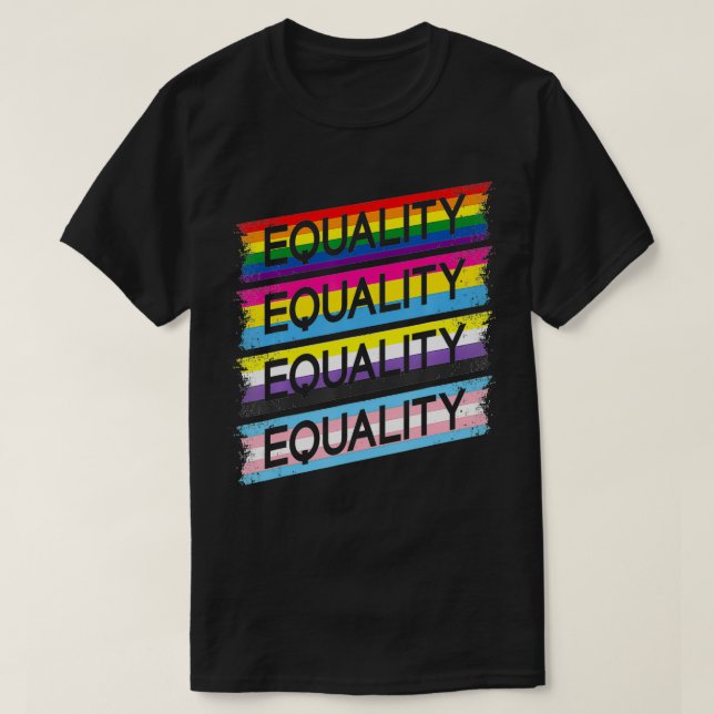 LGBTQIA Equality Trans Flag Non Binary Pan Gay Pri T-Shirt (Design vorne)