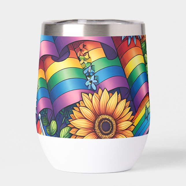 LGBTQIA+-Fahnen, Regenbögen, Blume (Rückseite)