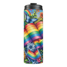 LGBTQIA+-Fahnen, Regenbögen, Blume