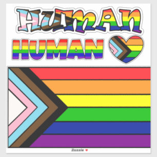 LGBTQIA+ Flag Stolz und Unterstützung Aufkleber