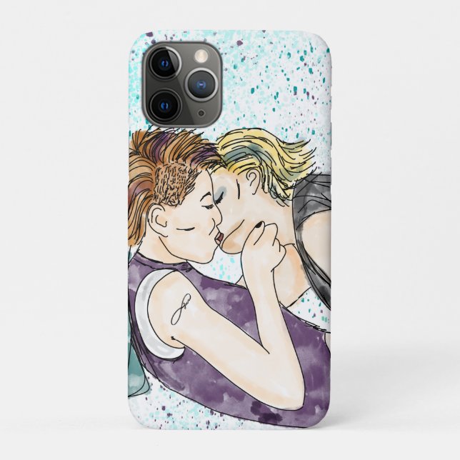 LGBTQIA+ Frauen küssen Aquarellkunst Case-Mate iPhone Hülle (Rückseite)
