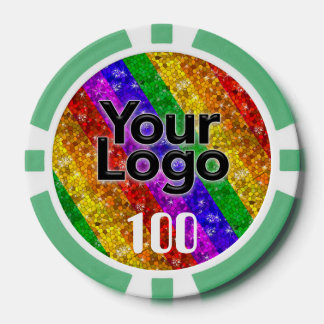 LGBTQIA Gay Pride Flag Glitzer Regenbogenstreifen Pokerchips