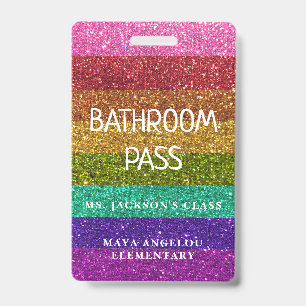 LGBTQIA Glitter Zurück zur Schule Badezimmer Hall  Ausweis