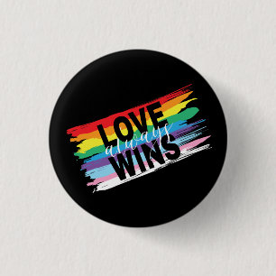 LGBTQIA Liebe gewinnt immer, Pride Rainbow Heart Button