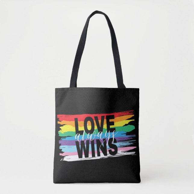 LGBTQIA-Liebe gewinnt immer, Rainbow Pride Tote Ba (Vorderseite)