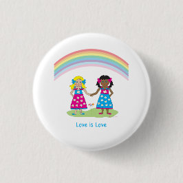 LGBTQIA Liebe ist Liebe, Pride Rainbow Girls Button