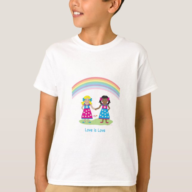 LGBTQIA-Liebe ist LIEBE Rainbow Heart Pride T-Shirt (Vorderseite)