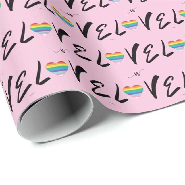 LGBTQIA LIEBE ist LIEBE Rainbow Herzerfarben, Stol Geschenkpapier (Rolleneckpunkt)