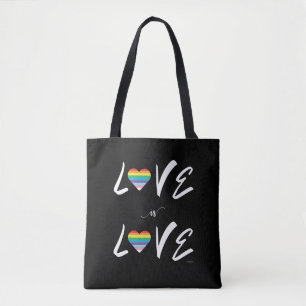 LGBTQIA Liebe ist LIEBE, Rainbow Pride Tote Bag