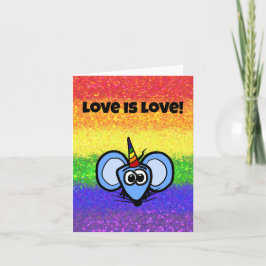 LGBTQIA Liebe ist Liebe-Regenbogen mit Miki-Corn Karte