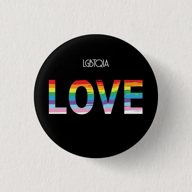 LGBTQIA-LIEBE, Regenbogenflagge Cool Button (Vorderseite)