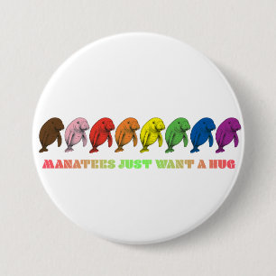 LGBTQIA+ Manatees wollte gerade eine Umarmung Button