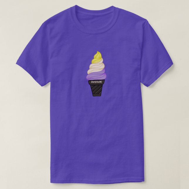 LGBTQIA+ Nicht binäre Eiscreme Pronouns Con T-Shirt (Design vorne)
