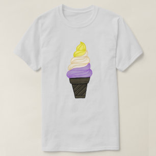 LGBTQIA+ Nicht binärer Stolz Soft Serve Eiscreme C T-Shirt