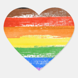 LGBTQIA+ Pride-Farbe Herz-Aufkleber