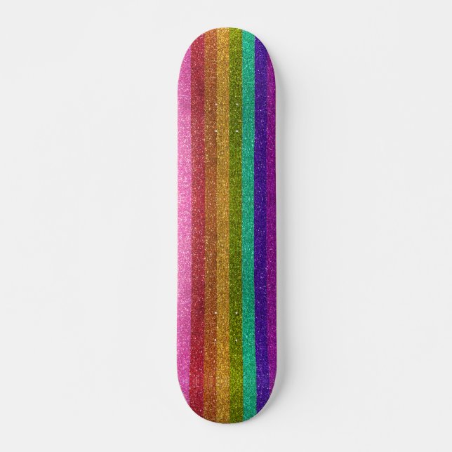 LGBTQIA Pride Flag Glitzer Regenbogen Glitzer Stre Skateboard (Vorne)