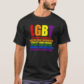 LGBTQIA Pride Rainbow Hearts Definition 1 T-Shirt
