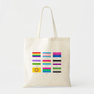 LGBTQIA Prix 9 x FLAGS Rainbow Awareness Chic C Tragetasche