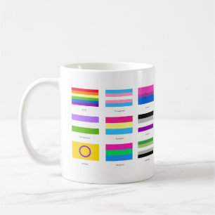 LGBTQIA Prix 9 x FLAGS Rainbow Awareness Chic Kaffeetasse