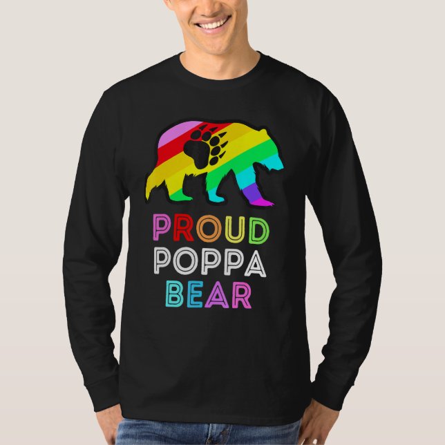 Lgbtqia Proud Poppa Bear Regenbogen Gay Pride Men  T-Shirt (Vorderseite)