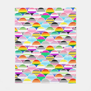 LGBTQIA+ Queer gewellte Pride-Flaggen-Fans Fleecedecke