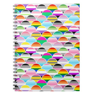 LGBTQIA+ Queer gewellte Pride-Flaggen-Fans Notizblock