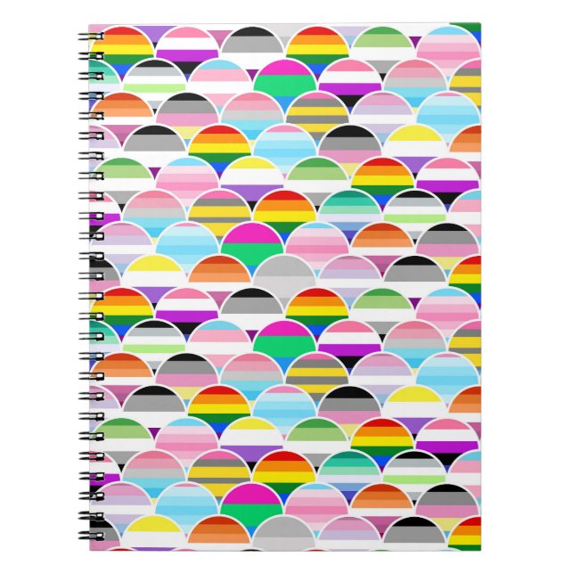 LGBTQIA+ Queer gewellte Pride-Flaggen-Fans Notizblock (Vorderseite)