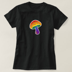 LGBTQIA Rainbow Pride Mushroom-Muster T-Shirt