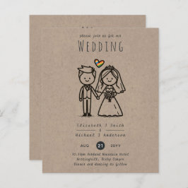 LGBTQIA+-Spaß für quee Hochzeiten Cartoon Handgeze