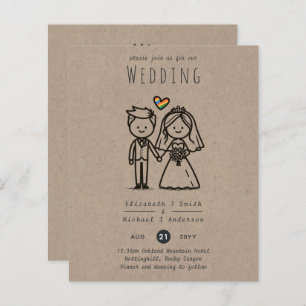 LGBTQIA+-Spaß für quee Hochzeiten Cartoon Handgeze