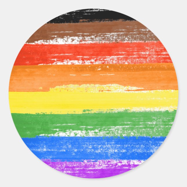 LGBTQIA+-Stolperfarbe Runder Aufkleber (Vorderseite)