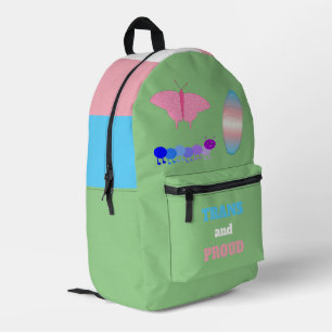 LGBTQIA Transgender Pride Raupe zum Schmettern Bedruckter Rucksack
