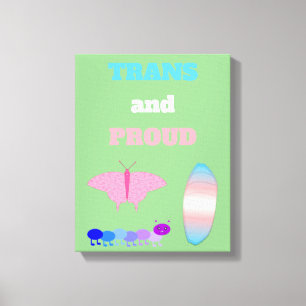LGBTQIA Transgender Pride Raupe zum Schmettern Leinwanddruck