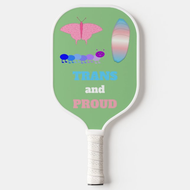 LGBTQIA Transgender Pride Raupe zum Schmettern Pickleball Schläger (Vorderseite)