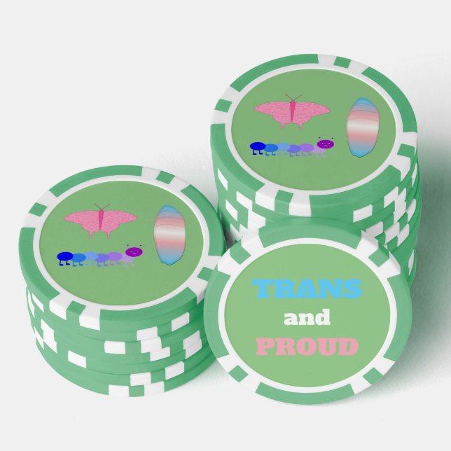 LGBTQIA Transgender Pride Raupe zum Schmettern Pokerchips (Stapel)