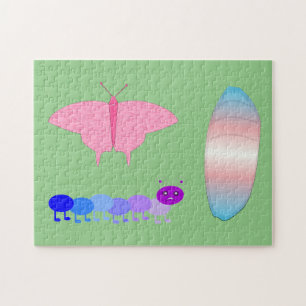 LGBTQIA Transgender Pride Raupe zum Schmettern Puzzle