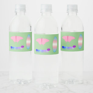 LGBTQIA Transgender Pride Raupe zum Schmettern Wasserflaschenetikett