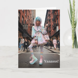 LGBTQIA Yaasss Geburtstags-Grußkarte Karte
