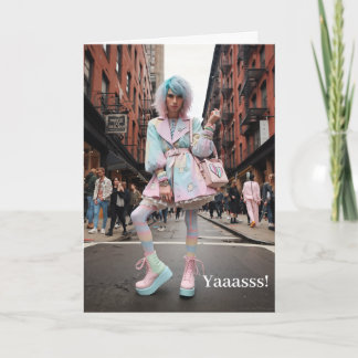 LGBTQIA Yaasss Geburtstags-Grußkarte Karte