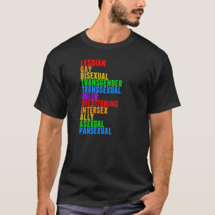 LGBTQQIAAP Gay Pride-Regenbogen T-Shirt