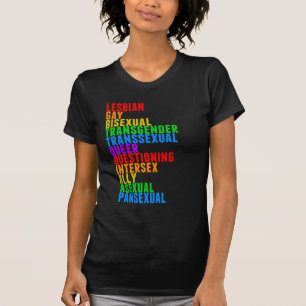 LGBTTQIAAP Pride Diversity Rainbow Acrostic T-Shirt