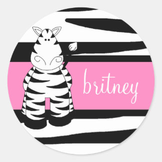 LGC | Ein heißer Momma Zebra-Aufkleber leicht rosa Runder Aufkleber