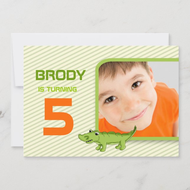 LGC grüner Alligator laden ein Einladung (Vorderseite)