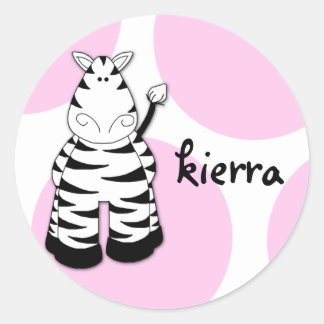 LGC | Pinkie der Zebra-Aufkleber Runder Aufkleber