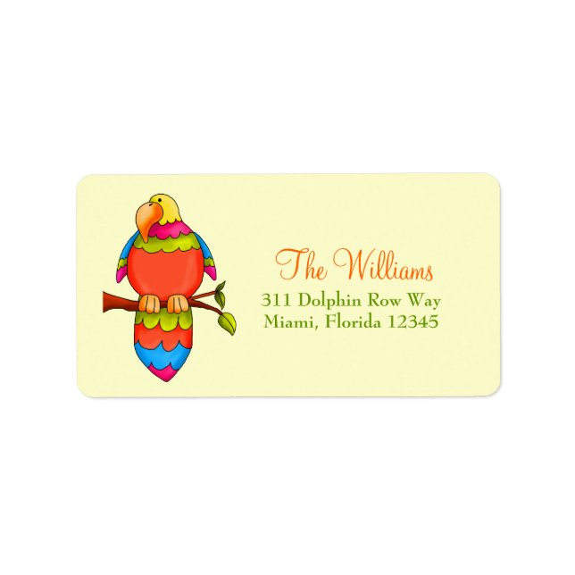 LGC Tropenpapagei Adressaufkleber (Vorne)