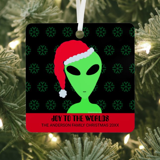 LGM in einer Weihnachtsmannmütze Funny Geek Cool S Ornament Aus Metall (InSitu)