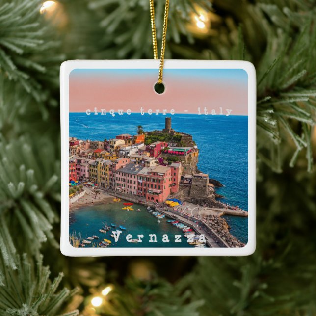 LGR002 VERNAZZA, Cinque Terre, Italien Keramikornament (Baum)