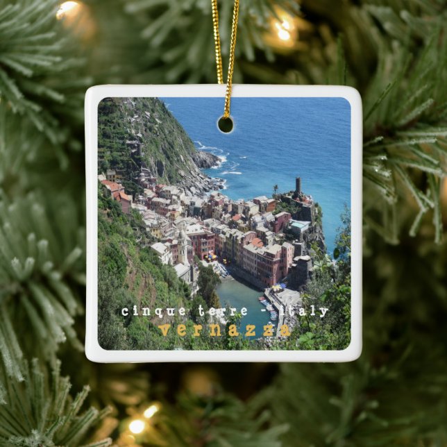 LGR007 VERNAZZA, Cinque Terre, Italien Keramikornament (Baum)
