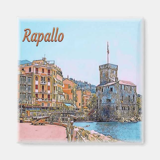 LGR038 RAPALLO, Castle, Ligurien, Italien, Kühlsch Magnet (Vorne)