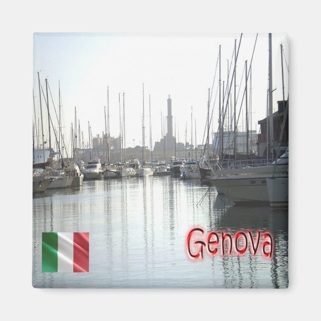 LGR148 GENOA Port, Ligurien, Italien, Kühlschrank Magnet (Vorne)